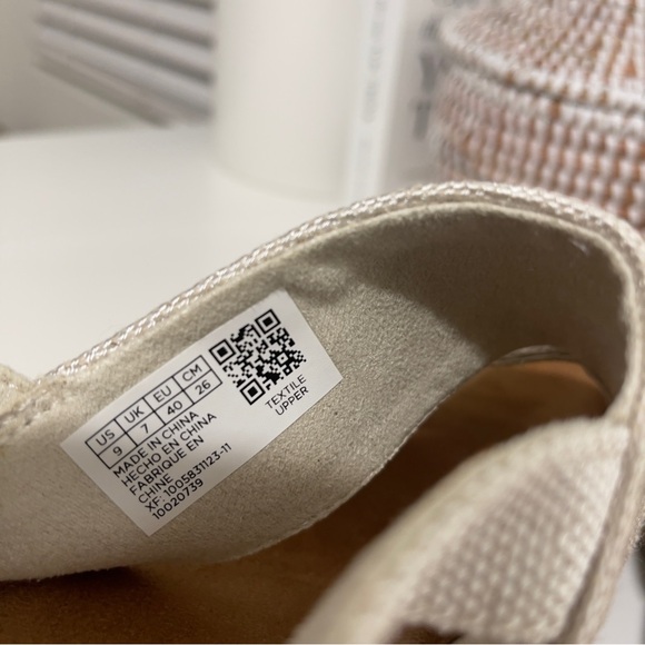 nwt TOMS women’s Claudine cork wedge white sandals heels vacation 9 - Picture 6 of 8